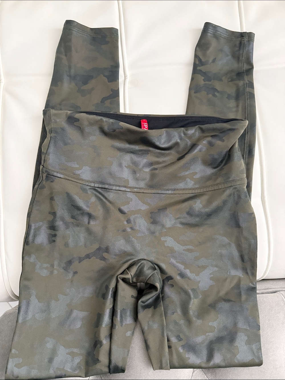 SPANX Olive and Black High-Waist Leggings